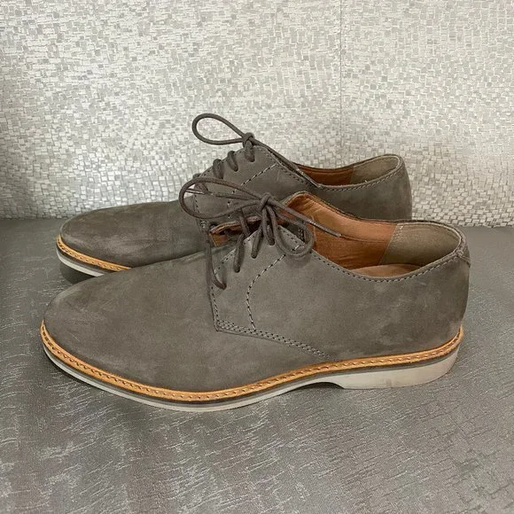 Clarks Shoes Clarks Atticus Lace Gray Nubuck Leather Shoes Size 7m Barely Used Poshmark